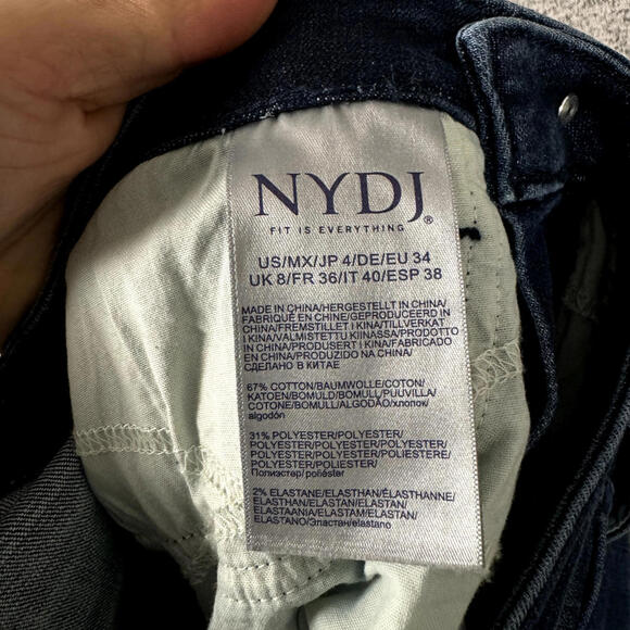 NYDJ Women's Size 4 Dark Wash High Rise Straight Leg Jeans - Picture 8 of 11